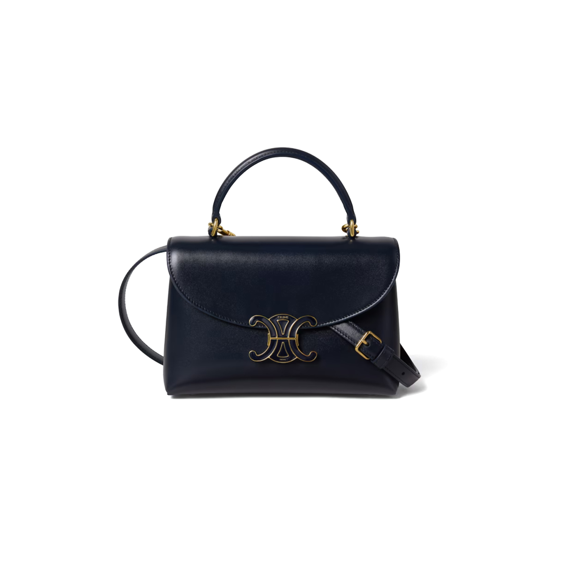 CELINE TEEN NINO BAG IN SMOOTH SATINATED CALFSKIN WITH ENAMEL CLOSURE 118115388.GMU5 (20.5*13*8cm)
